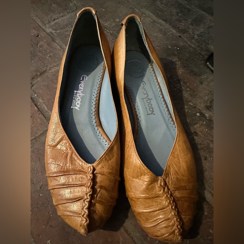 Everybody by B Z Moda ballet flats cognac leather size 39 8.5